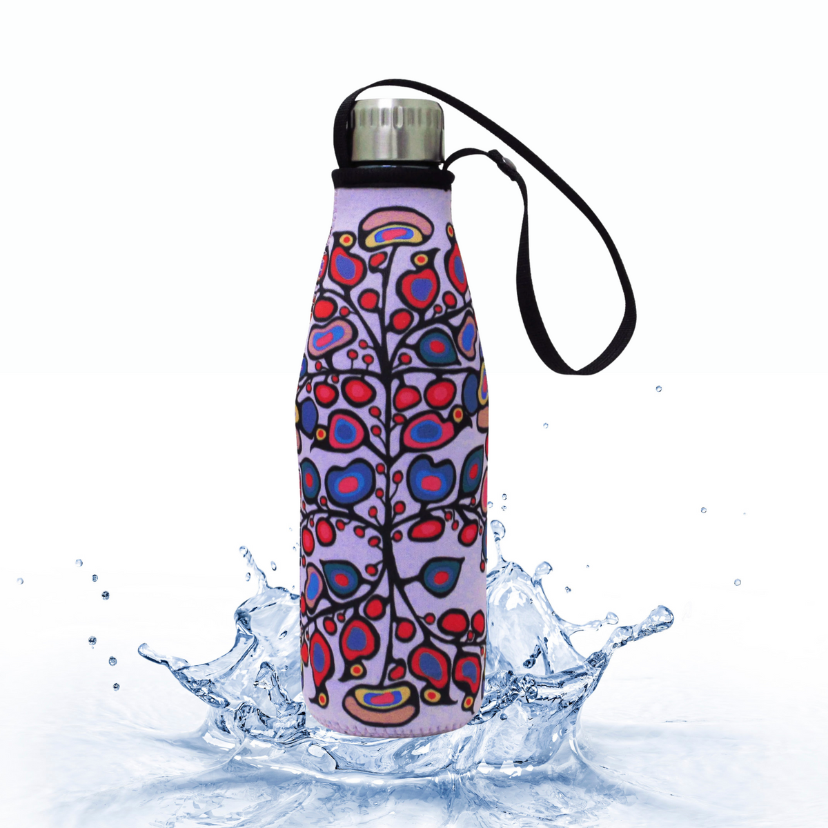 【未使用】万博　アメリカ館　WATER BOTTLE 500ml Norval Morrisseau Woodland Floral Water Bottle and Sleeve
