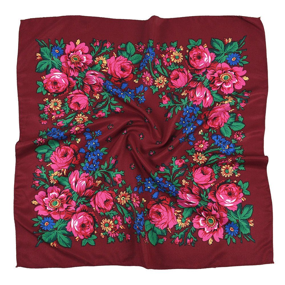 Burgundy Kookum Scarf Ukrainian Scarf