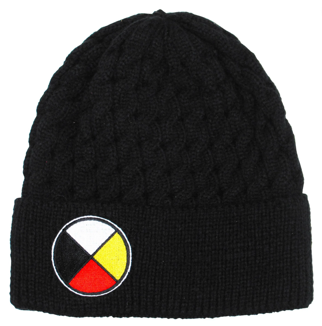 Medicine Wheel Embroidered Knitted Hat