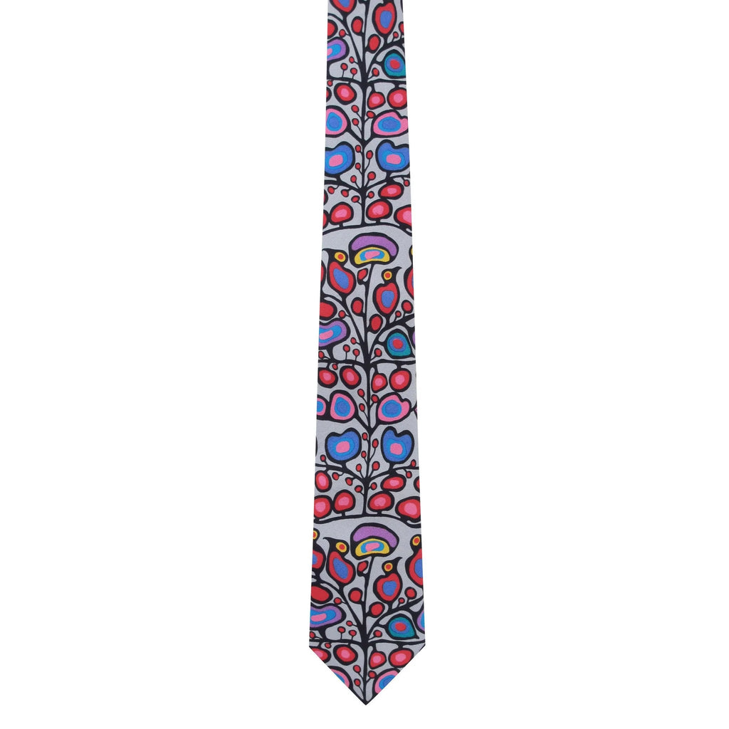 Norval Morrisseau Woodland Floral Artist Design Silk Tie