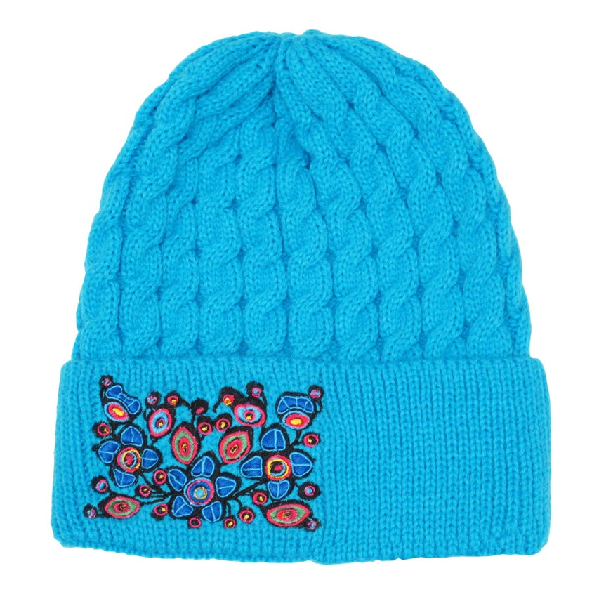 Norval Morrisseau Flowers and Birds Embroidered Knitted Hat
