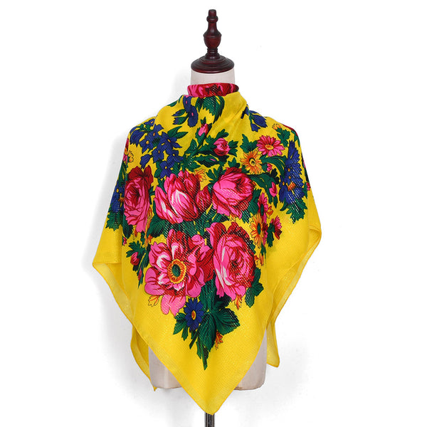 Yellow Kookum Shawl Ukrainian Shawl – Indigenous Gifts