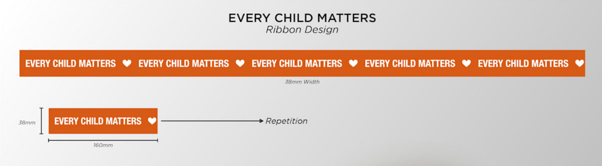 Every Child Matters Ribbon - Width 1 1/2 inches - Sold by the Yard (36 inches)