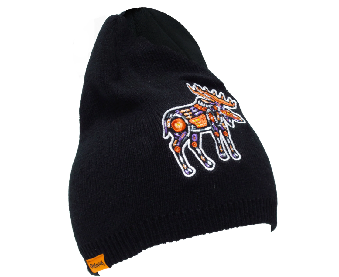 John Rombough Moose Embroidered Knitted Hat – Indigenous Gifts