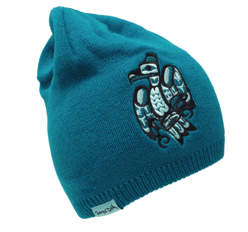 Francis Dick Raven Embroidered Knitted Hat – Indigenous Gifts