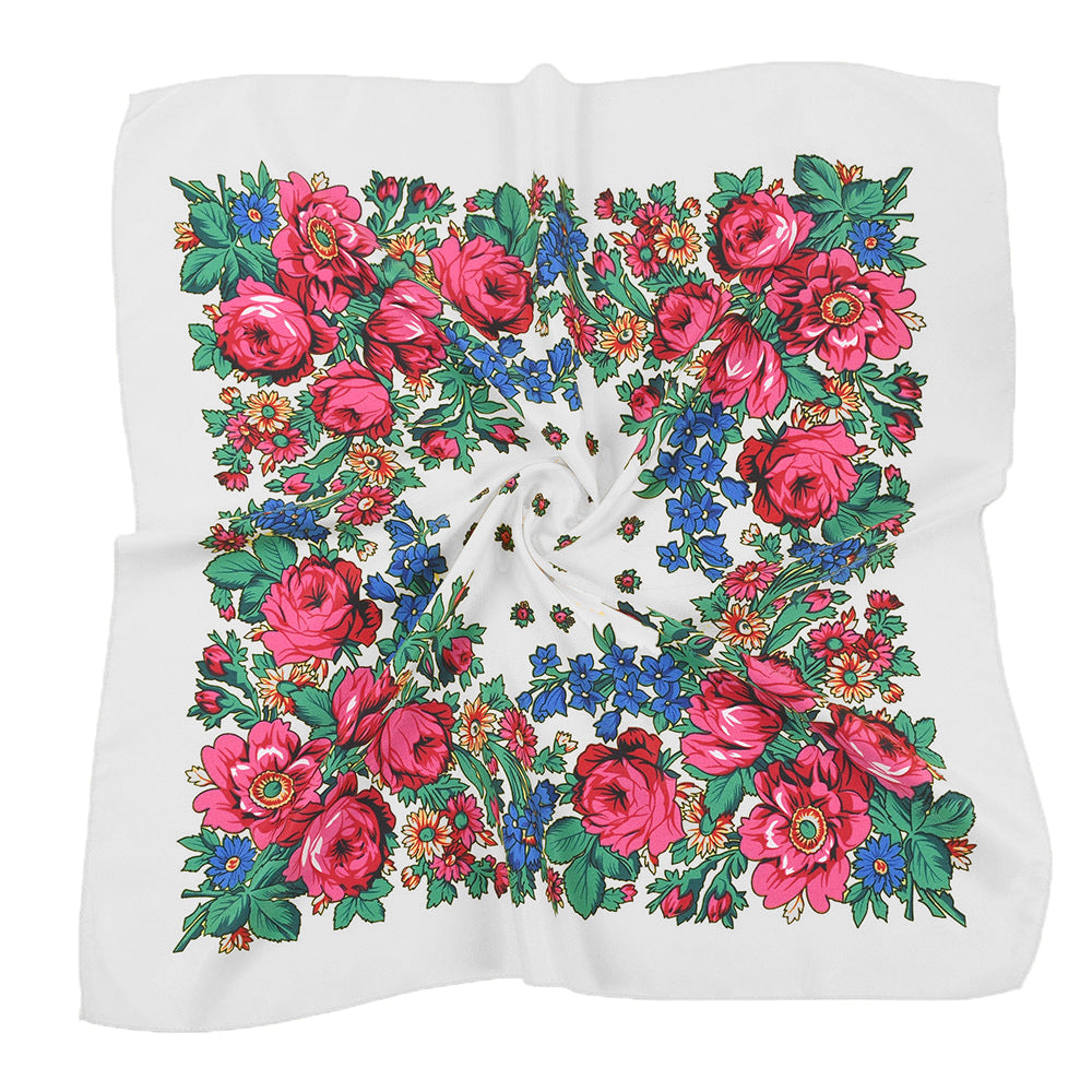 White Kookum Scarf / Ukrainian Scarf – Indigenous Gifts