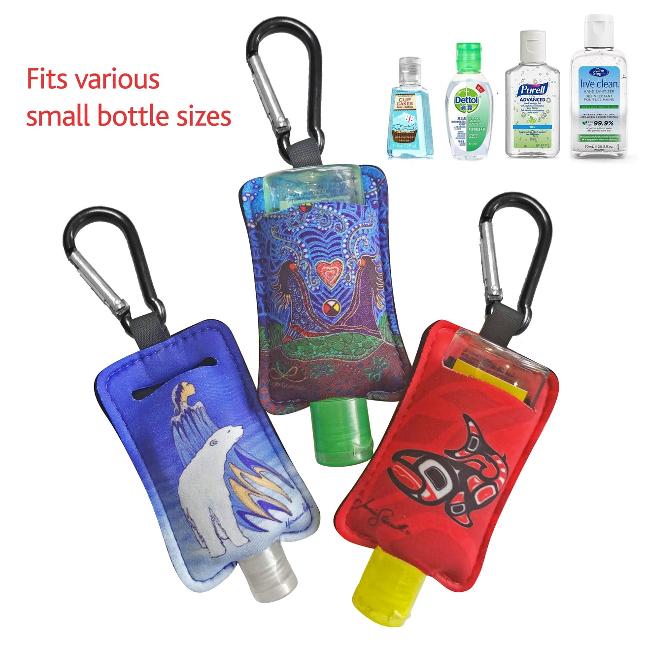 John Rombough Bear Sanitizer Bottle Holder w/ Purell 30ML Bottle